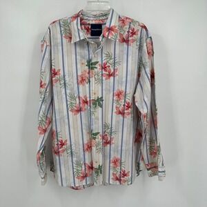 Tommy Bahama Mens Hawaiian Silk Blend Shirt Size XL Long Sleeve Resort Floral
